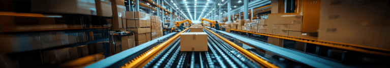 box on a production line.
