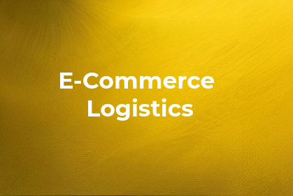 Textured Yellow background with E-commerce Logistics written